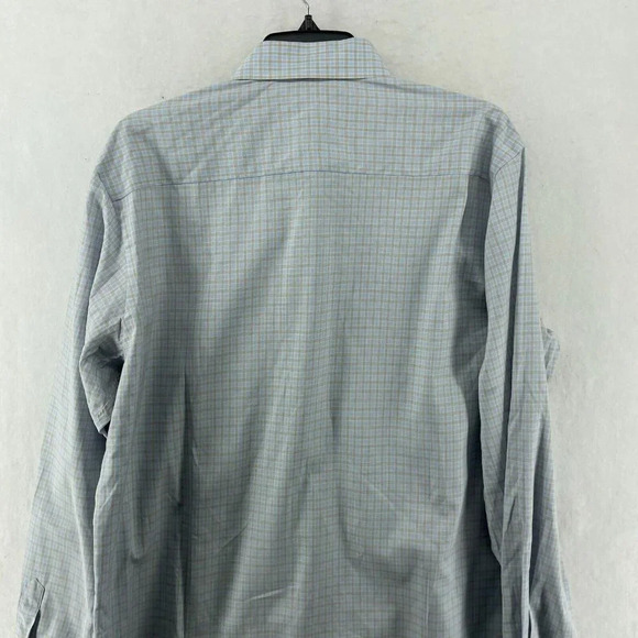 ETON Contemporary Button-Up Shirt Men's Sz 17.5 Blue Plaid Regular Fit Collared - Picture 9 of 12